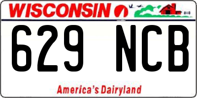 WI license plate 629NCB