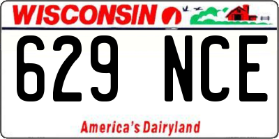 WI license plate 629NCE