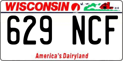 WI license plate 629NCF