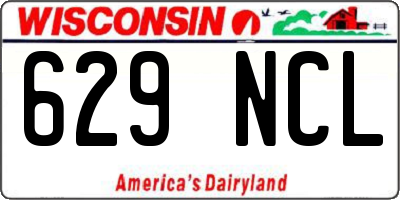 WI license plate 629NCL