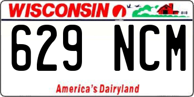 WI license plate 629NCM