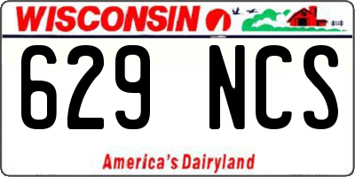 WI license plate 629NCS