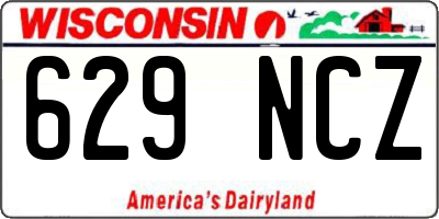WI license plate 629NCZ