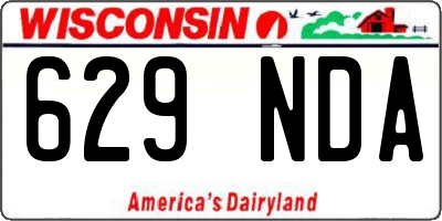WI license plate 629NDA