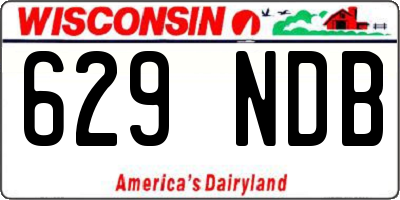 WI license plate 629NDB