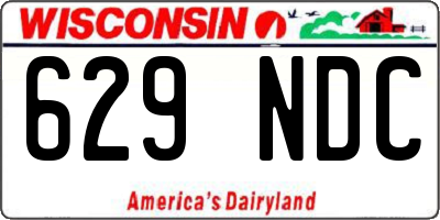 WI license plate 629NDC