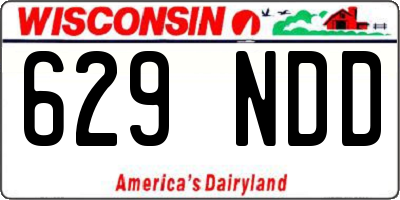 WI license plate 629NDD