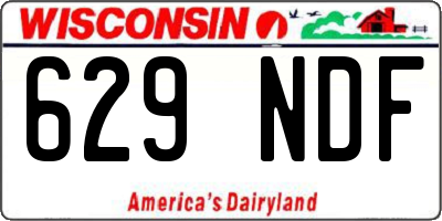 WI license plate 629NDF