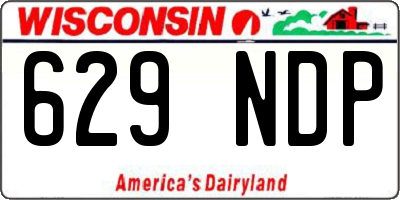 WI license plate 629NDP