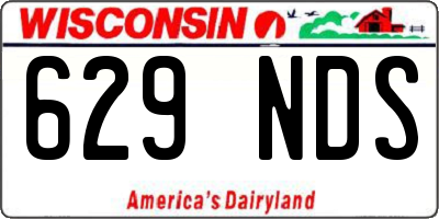 WI license plate 629NDS