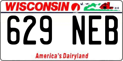 WI license plate 629NEB