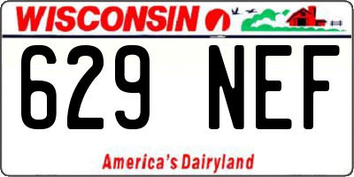 WI license plate 629NEF