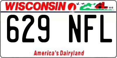 WI license plate 629NFL