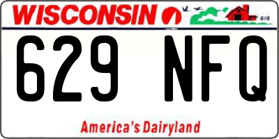 WI license plate 629NFQ
