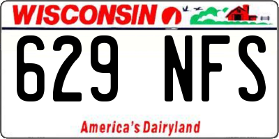 WI license plate 629NFS