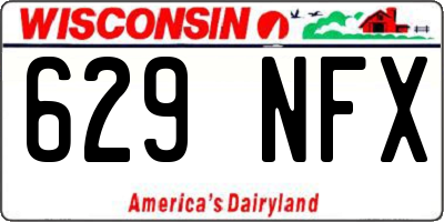 WI license plate 629NFX