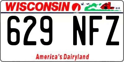 WI license plate 629NFZ
