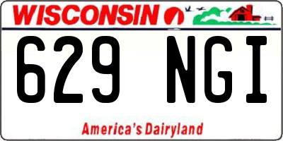 WI license plate 629NGI