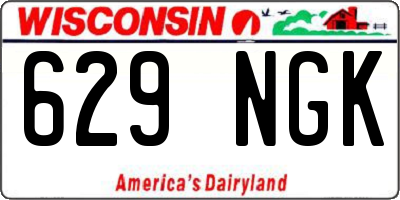 WI license plate 629NGK