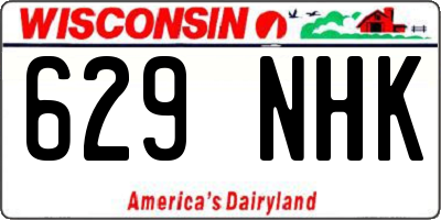 WI license plate 629NHK