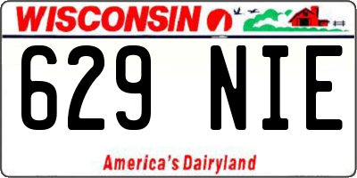 WI license plate 629NIE