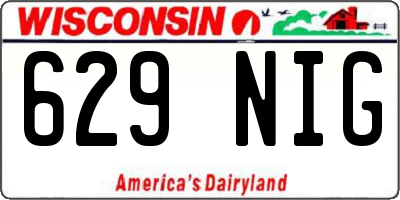 WI license plate 629NIG
