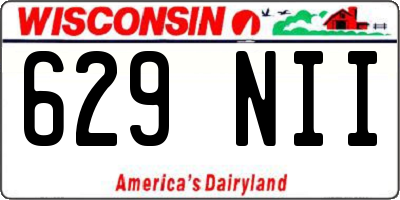 WI license plate 629NII