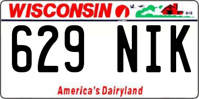 WI license plate 629NIK