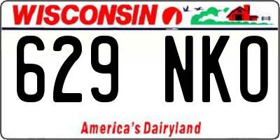 WI license plate 629NKO