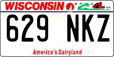 WI license plate 629NKZ