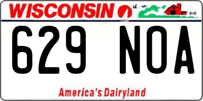 WI license plate 629NOA