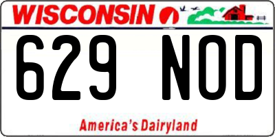 WI license plate 629NOD