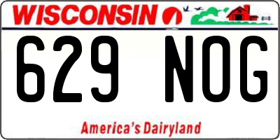 WI license plate 629NOG