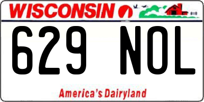 WI license plate 629NOL