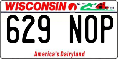 WI license plate 629NOP