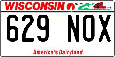 WI license plate 629NOX
