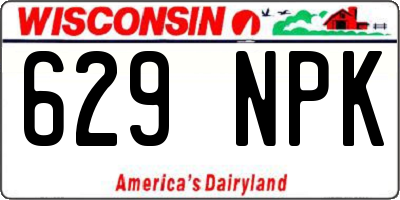 WI license plate 629NPK