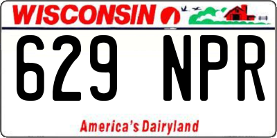 WI license plate 629NPR