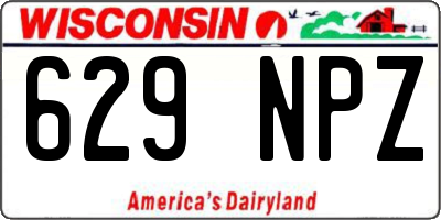 WI license plate 629NPZ