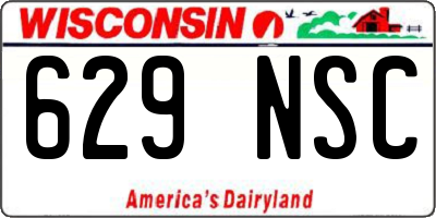 WI license plate 629NSC