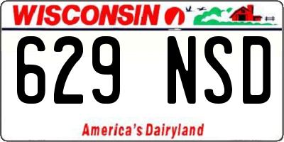 WI license plate 629NSD