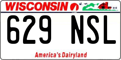 WI license plate 629NSL