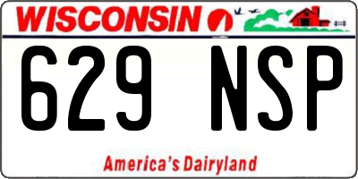 WI license plate 629NSP