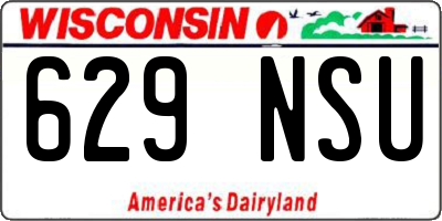 WI license plate 629NSU
