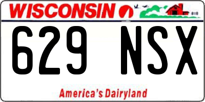 WI license plate 629NSX