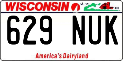 WI license plate 629NUK