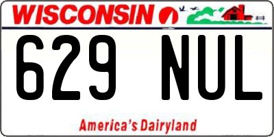WI license plate 629NUL