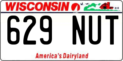 WI license plate 629NUT