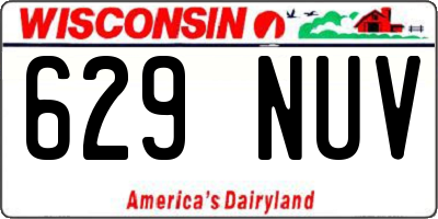 WI license plate 629NUV