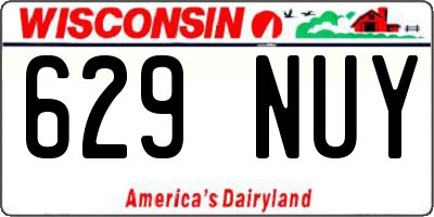 WI license plate 629NUY